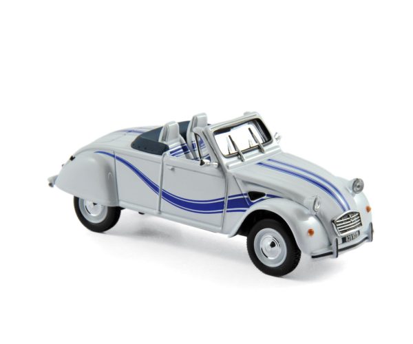 Citroën 2CV Cabriolet Azelle 1990 Blanc déco bleu 1/43