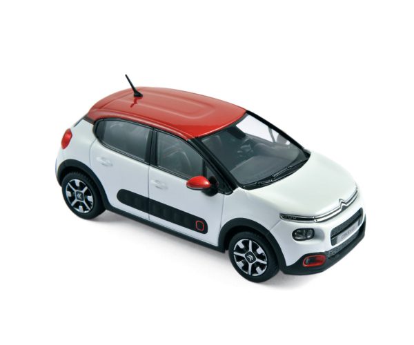Citroën C3 2016 Blanc Banquise et Rouge Aden 1/43