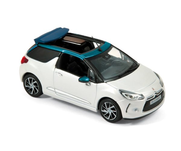 DS 3 Cabrio 2015 Blanc nacré et Émeraude 1/43