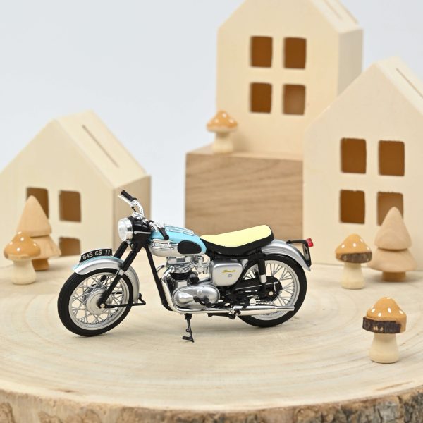 Triumph Bonneville 1959 Bleu clair et argent 1/18