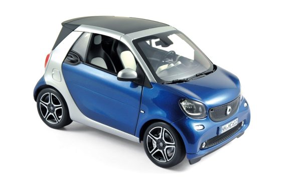 Smart Fortwo cabrio 2015 Bleu/Argent 1/18