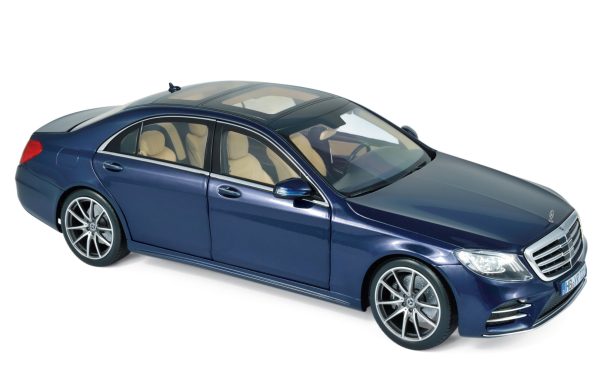 Mercedes-Benz Classe S AMG-Line 2018 Bleu foncé métallisé 1/18