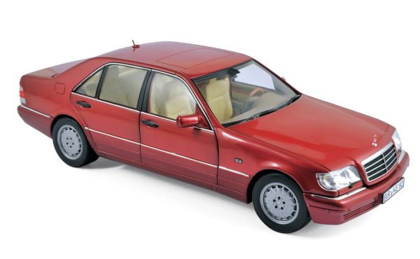Mercedes-Benz S500 1997 Rouge métallisé 1/18