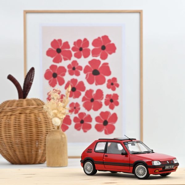 Peugeot 205 GTi 1.9 PTS déco 1991 Rouge Vallelunga 1/18