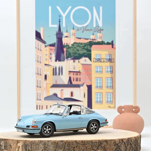 Porsche 911 S Targa 1973 Bleu clair 1/18