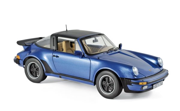 Porsche 911 Turbo Targa 1987 Bleu métallisé 1/18