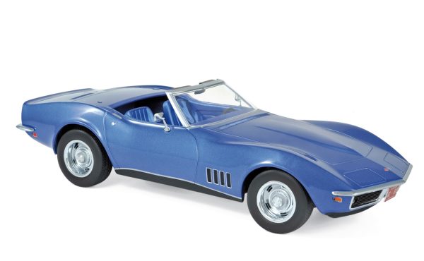 Chevrolet Corvette Cabriolet 1969 Bleu métallisé 1/18
