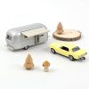 Ford Mustang 1968 Jaune Meadowlark et Caravane Airstream Jet-car 1/43 – Image 2