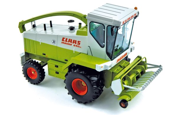 Claas Jaguar 690 1985 avec tête de ramassage d'herbe 1/32